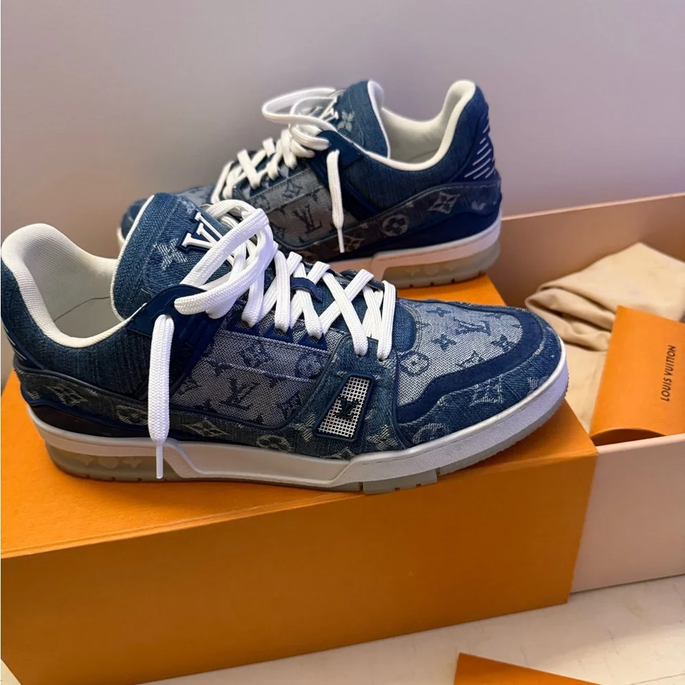 Louis Vuitton Blue Denim Men's Shoes - Picture 6 of 12